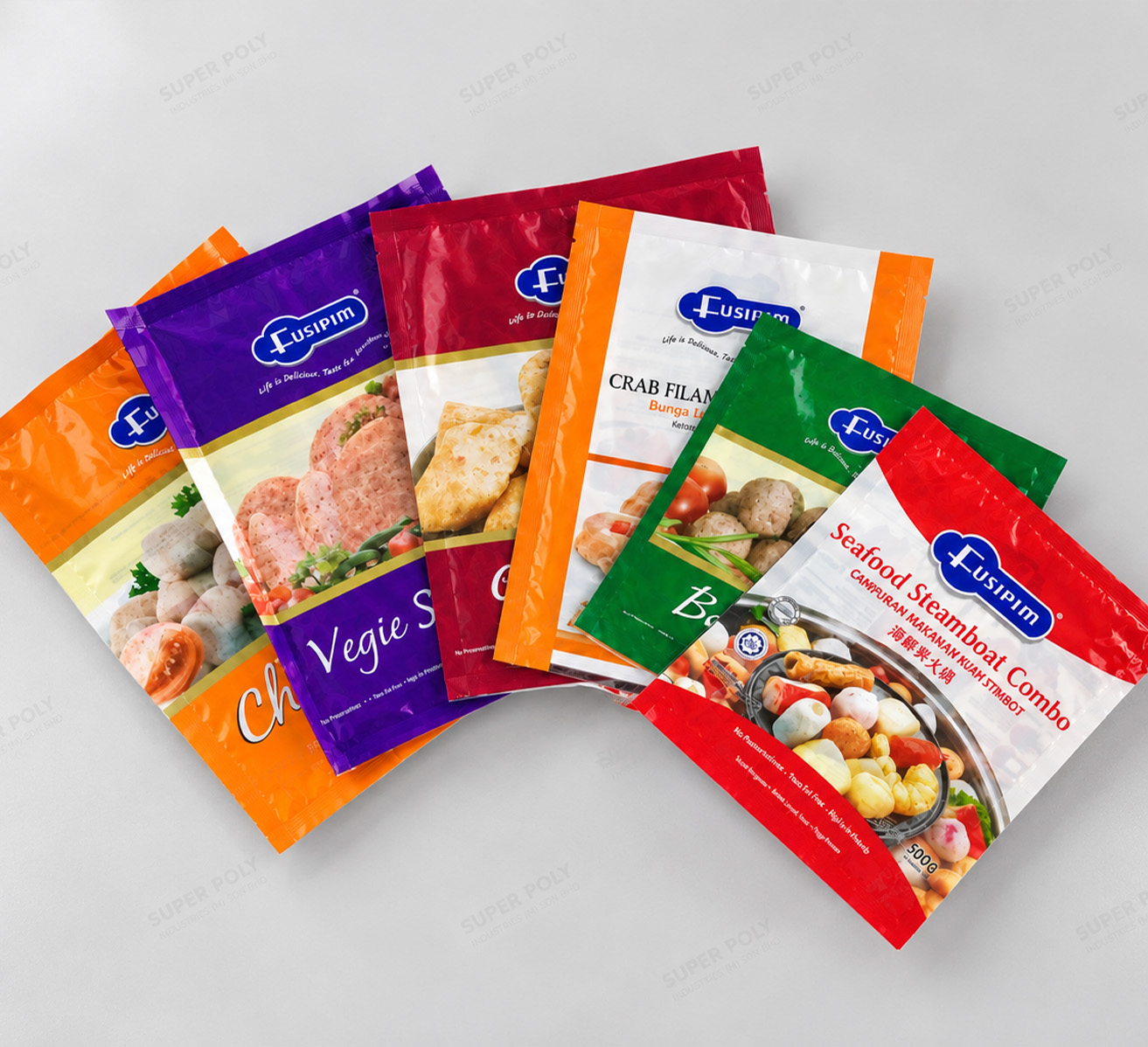 Printed flexible packaging pouches